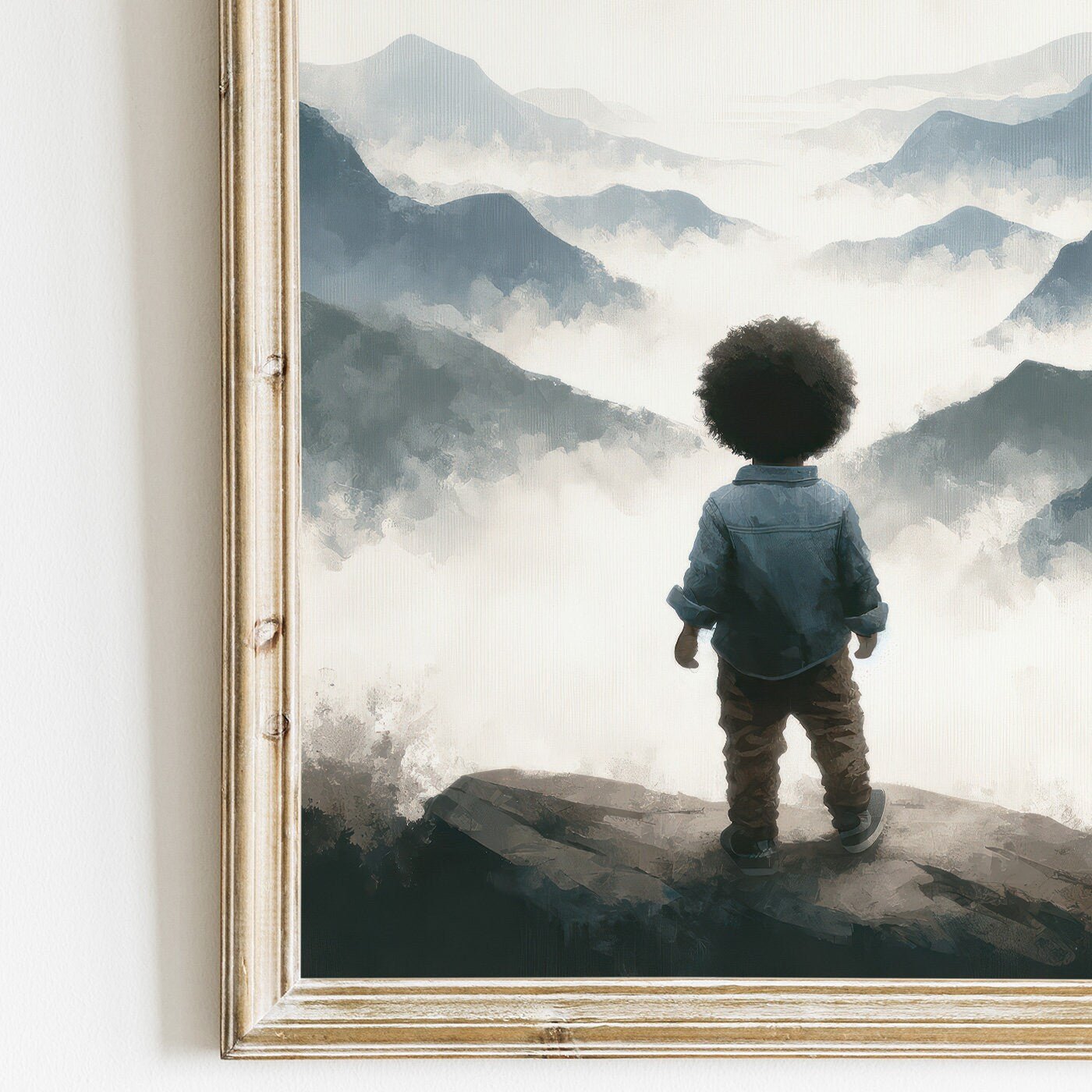 Adventure Toddler Decor, Mountain Nursery Wall Art, Black Boy Prints - WildfieldPrints