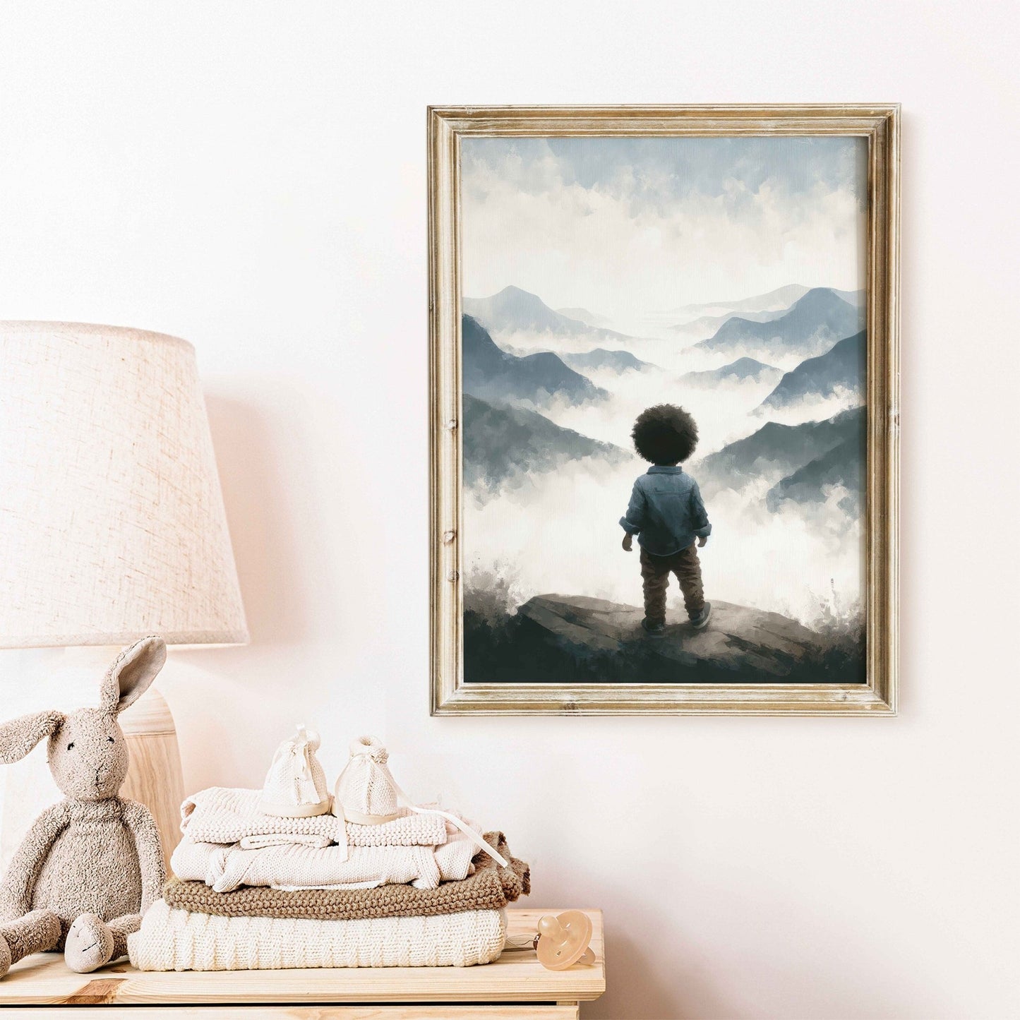 Adventure Toddler Decor, Mountain Nursery Wall Art, Black Boy Prints - WildfieldPrints