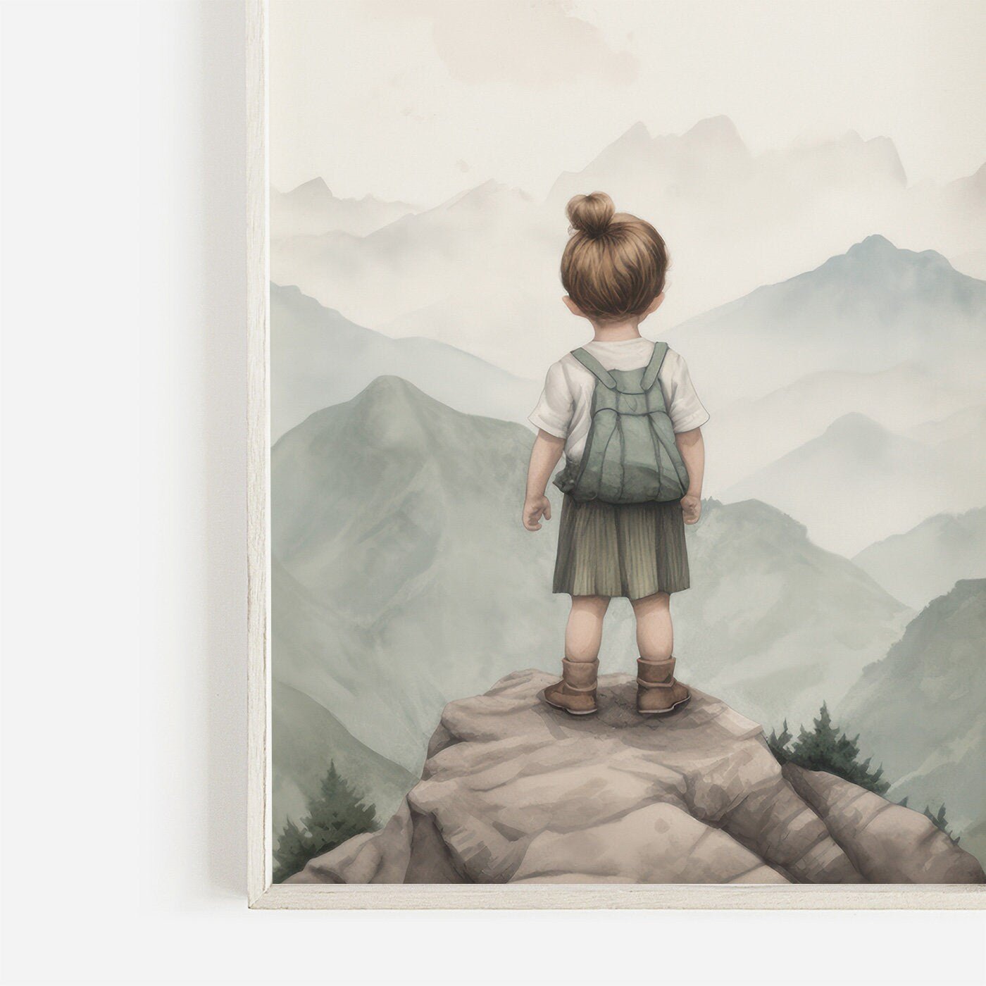 Adventure Toddler Decor, Vintage Nursery Art, Hiking Wall Print - WildfieldPrints