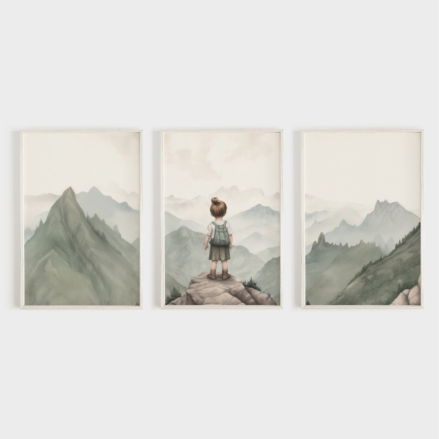 Adventure Toddler Decor, Vintage Nursery Art, Hiking Wall Print - WildfieldPrints