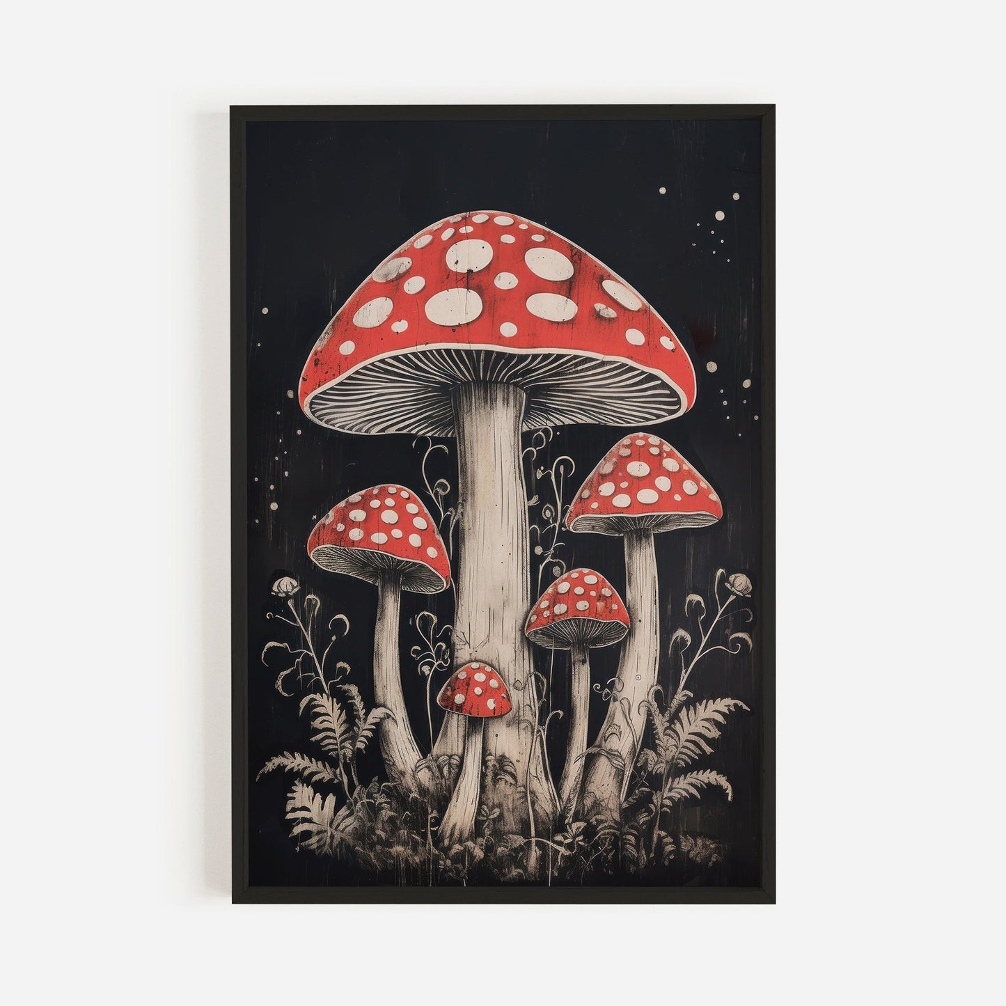 Amanita Mushroom Wall Art, Vintage Mushroom Decor, Fly Agaric Print - WildfieldPrints