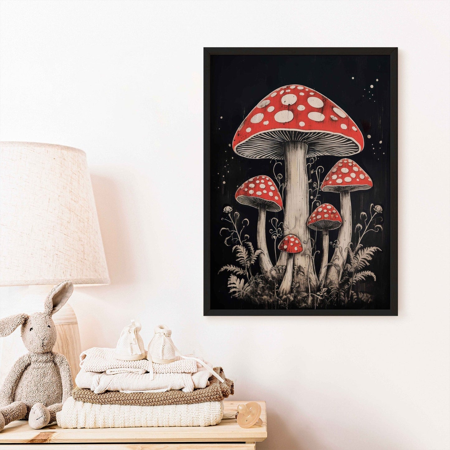 Amanita Mushroom Wall Art, Vintage Mushroom Decor, Fly Agaric Print - WildfieldPrints