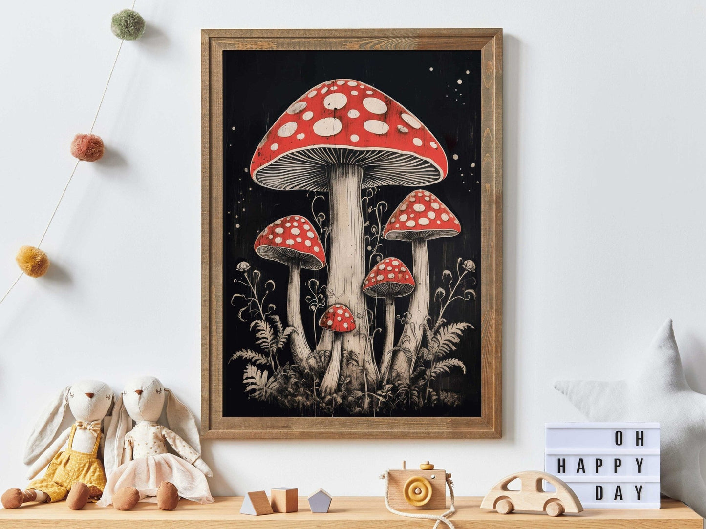 Amanita Mushroom Wall Art, Vintage Mushroom Decor, Fly Agaric Print - WildfieldPrints