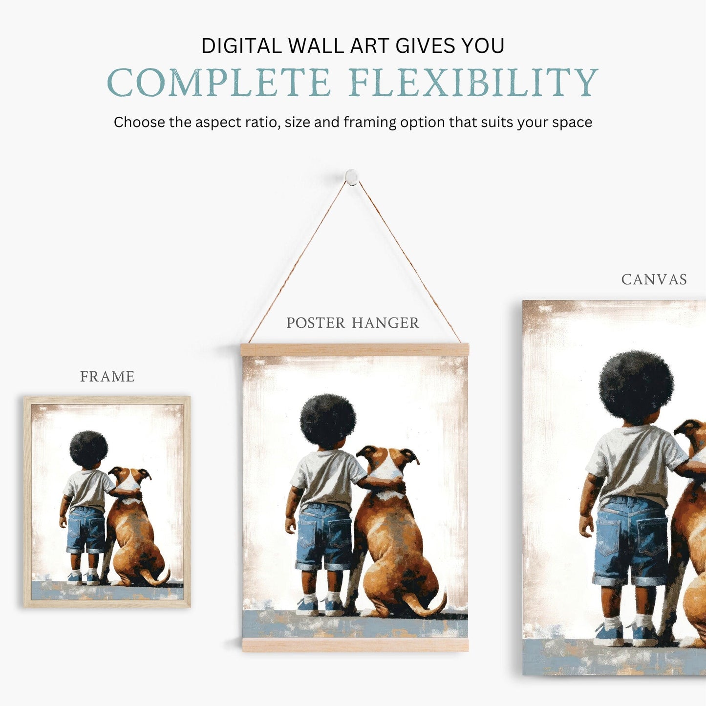 American Staffordshire Terrier Nursery Art, Boy & Dog Print, Pitbull Decor - WildfieldPrints