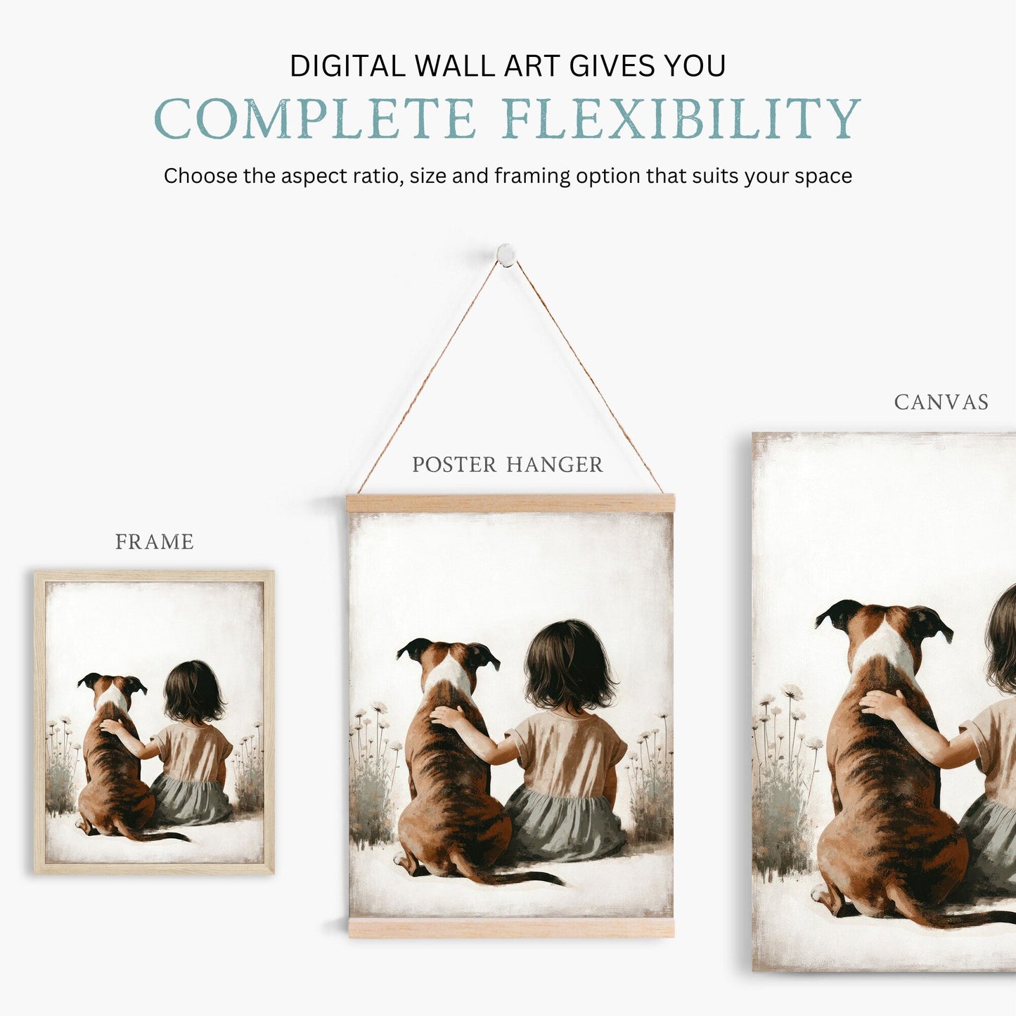 American Staffordshire Terrier Nursery Decor, Girl & Dog Print, Kids Room Art - WildfieldPrints