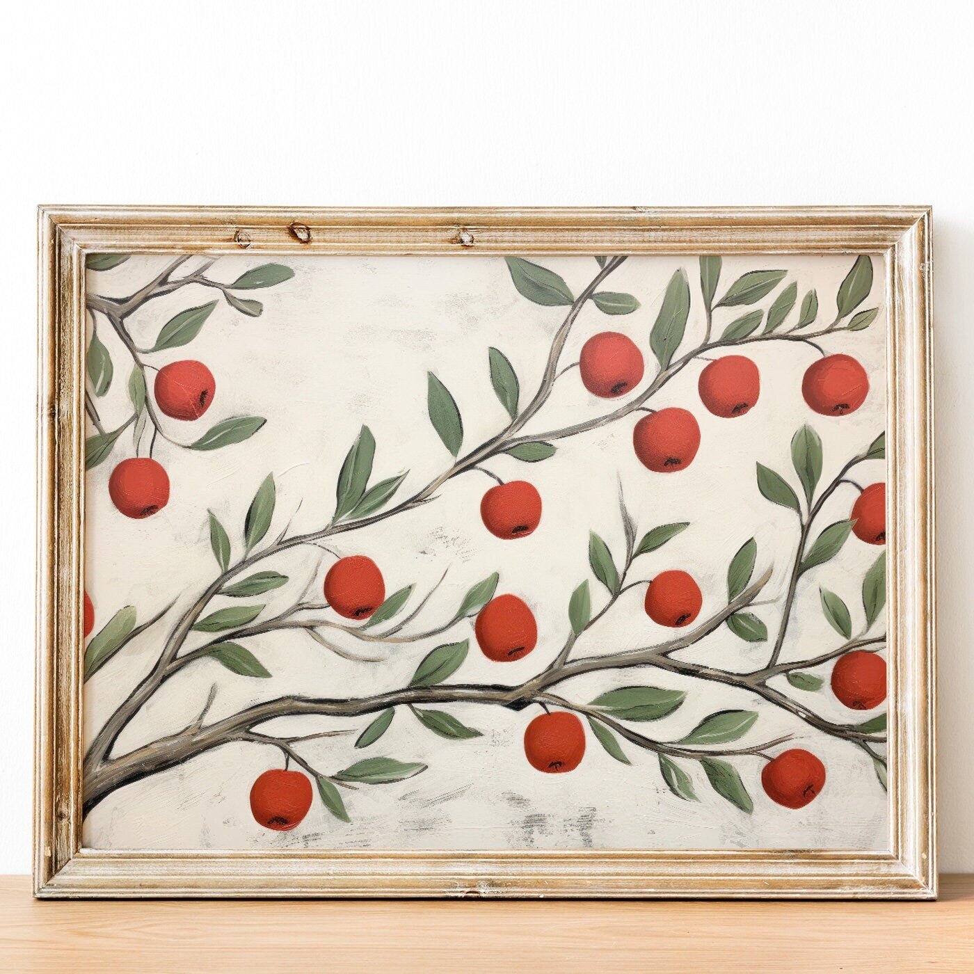 Apple Tree Art, Vintage Farmhouse Kitchen Decor, Rustic Wall Accent - WildfieldPrints