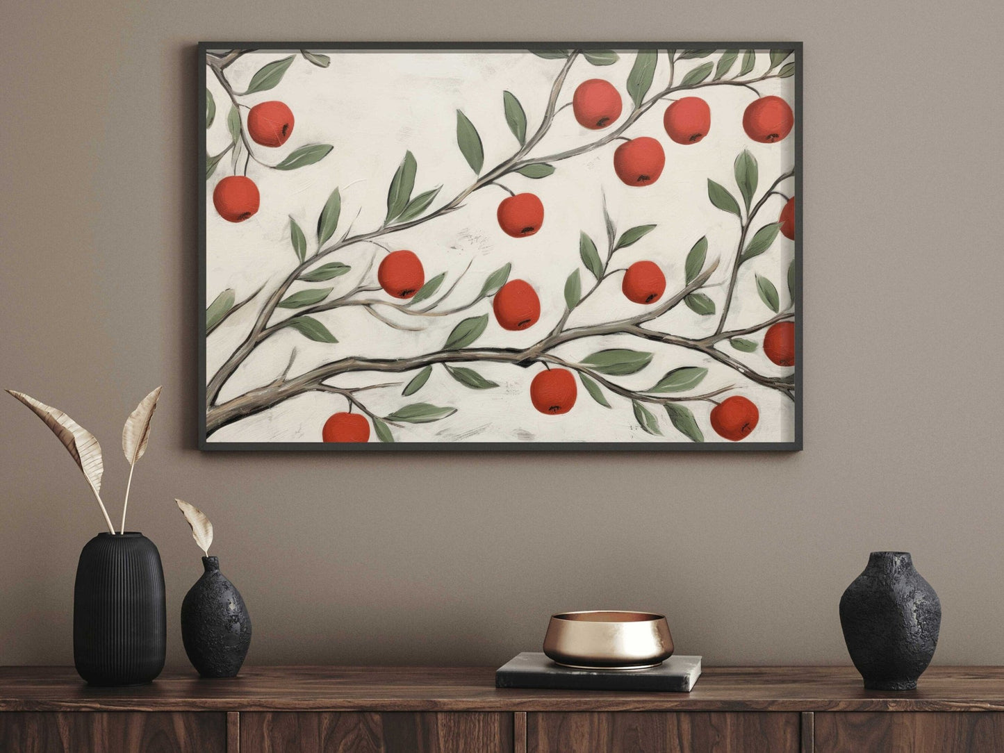 Apple Tree Art, Vintage Farmhouse Kitchen Decor, Rustic Wall Accent - WildfieldPrints