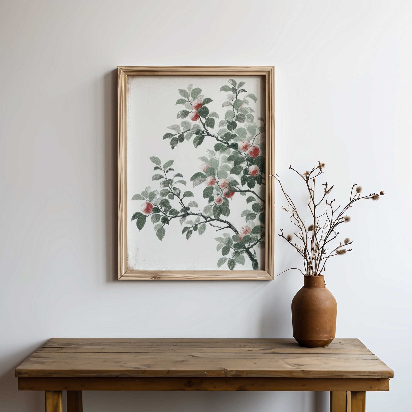 Apple Tree Branch Print, Vintage Kitchen Wall Decor, Rustic Nature Art - WildfieldPrints