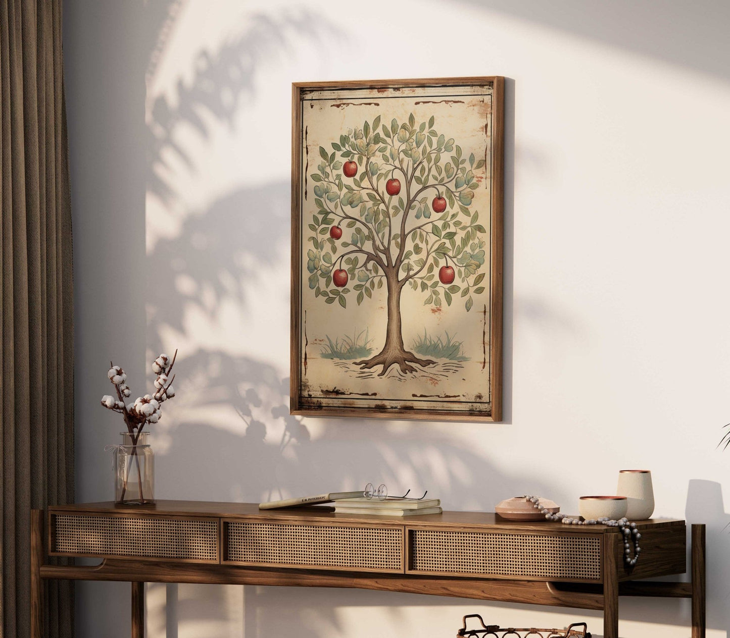 Apple Tree Print, Abstract Wall Art, Rustic Home Decor - WildfieldPrints