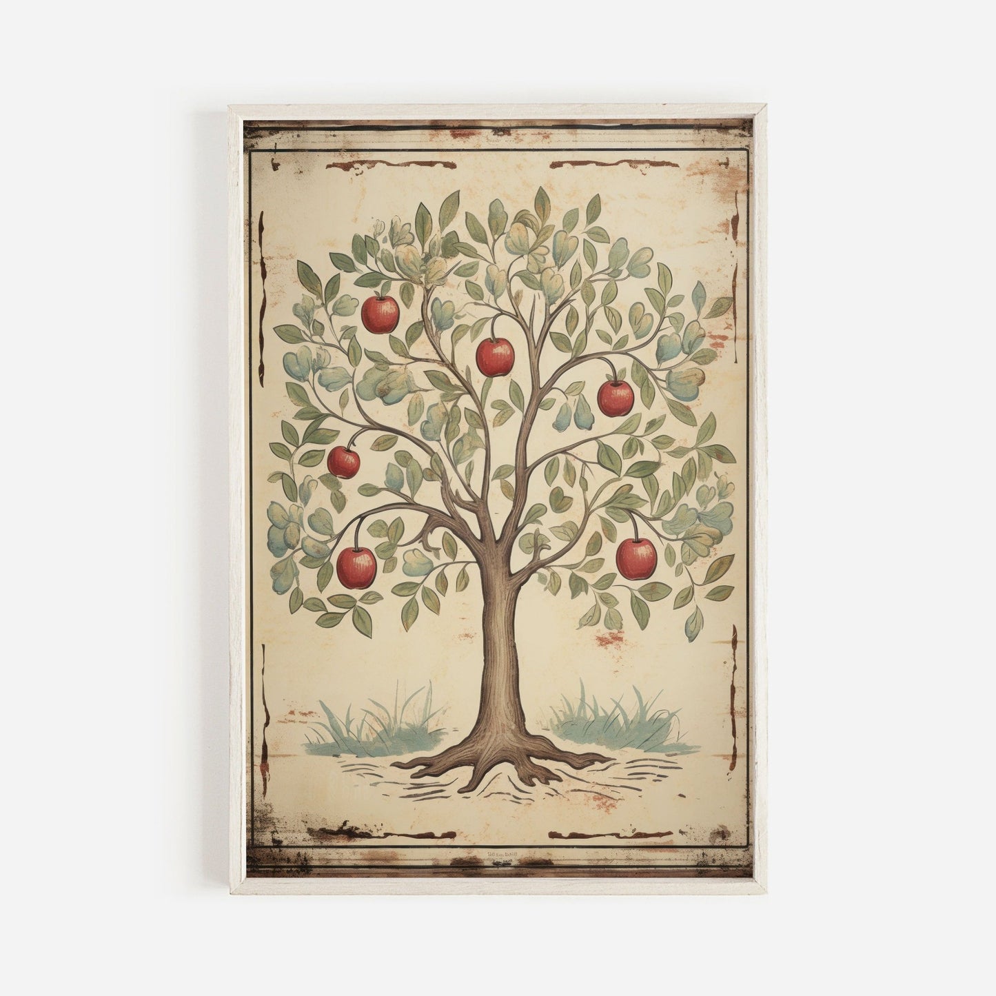 Apple Tree Print, Abstract Wall Art, Rustic Home Decor - WildfieldPrints