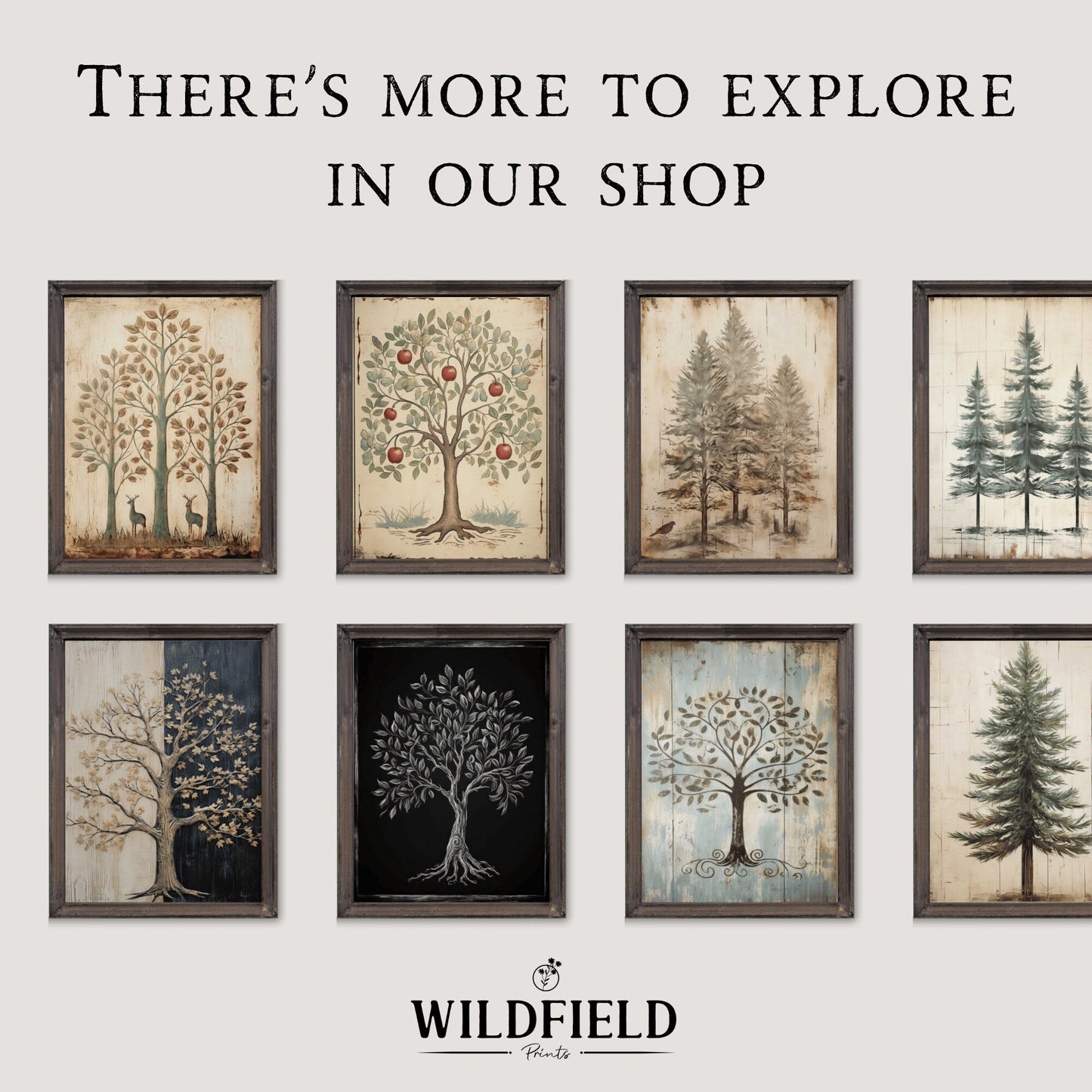 Apple Tree Print, Rustic Kitchen Wall Decor, Nature Artwork - WildfieldPrints