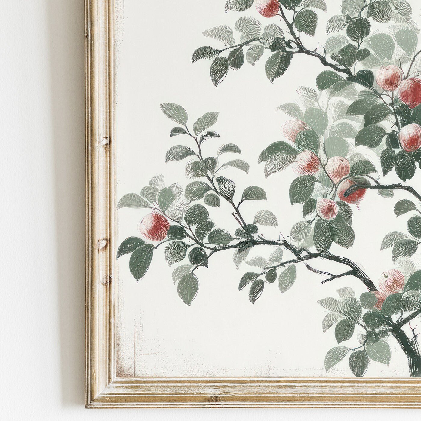 Apple Tree Print, Rustic Kitchen Wall Decor, Nature Artwork - WildfieldPrints