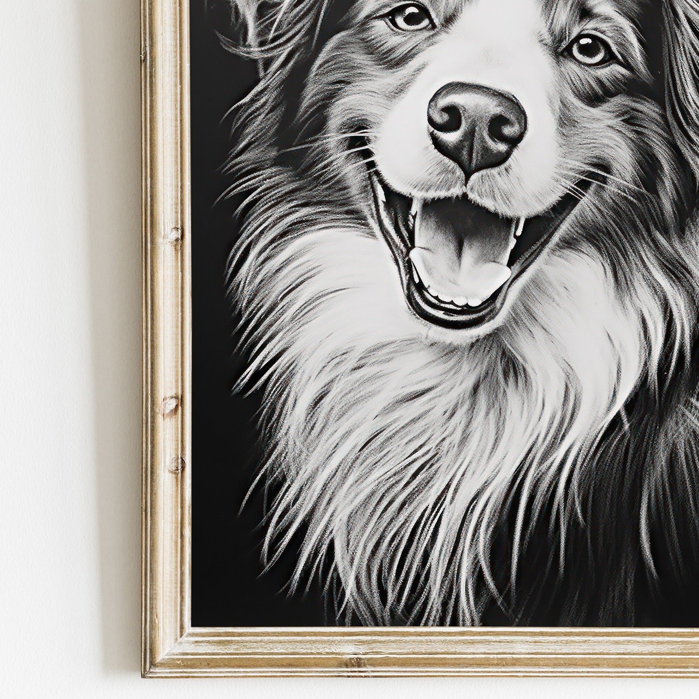 Australian Shepherd Wall Art, Rustic Dog Decor, Aussie Owner Gift - WildfieldPrints