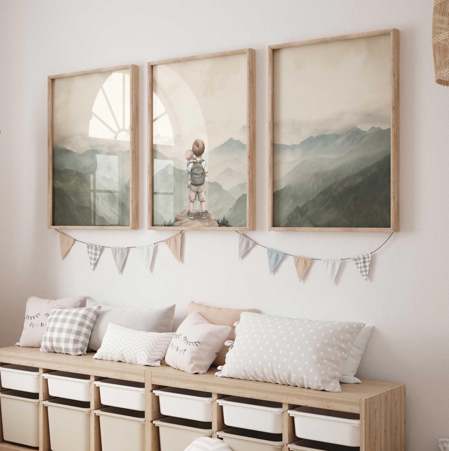 Baby Brother Adventure Art, Brother Decor, Newborn Gift, Mountain Print - WildfieldPrints