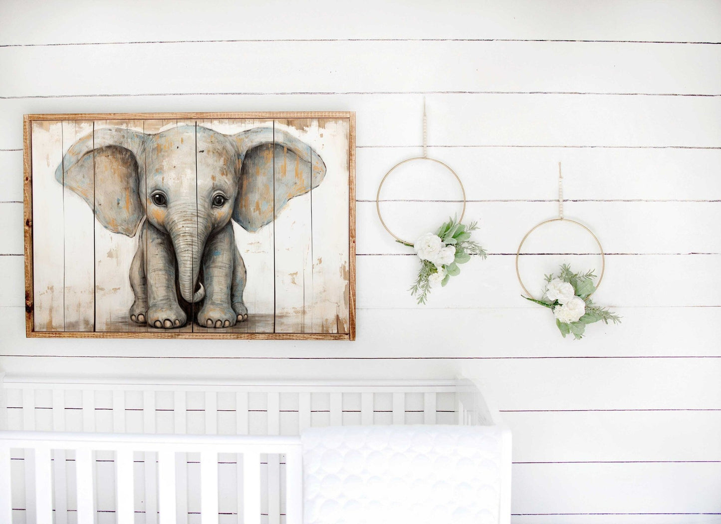 Baby Elephant Wall Art, Safari Animal Decor, Vintage Nursery Style - WildfieldPrints