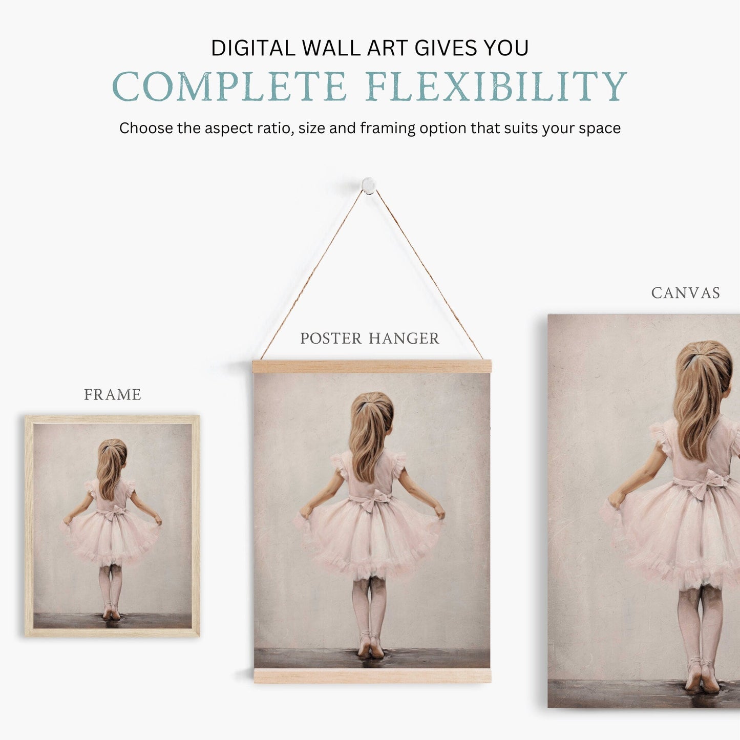 Ballerina Nursery Decor, Pink Room Art, Ballet Dancer Wall Print - WildfieldPrints