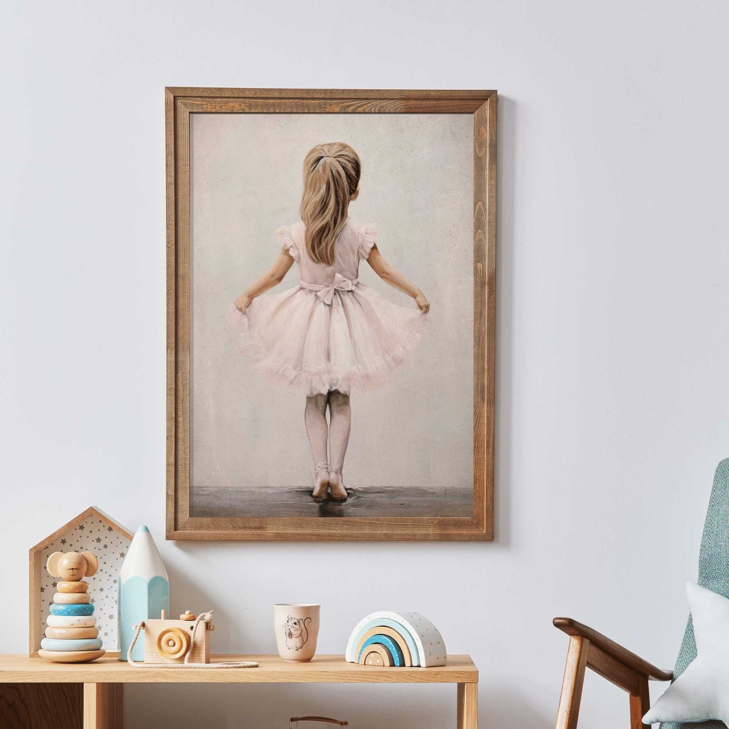 Ballerina Nursery Decor, Pink Room Art, Ballet Dancer Wall Print - WildfieldPrints