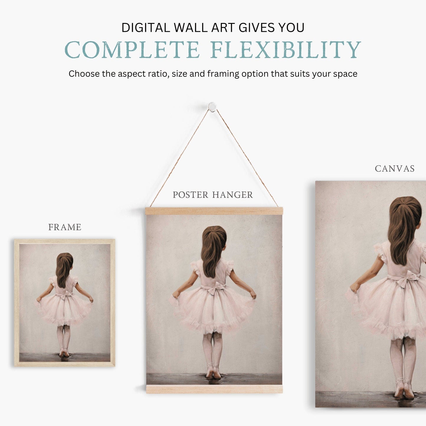 Ballerina Nursery Decor, Vintage Girls Wall Art, Ballet Dancer Print - WildfieldPrints