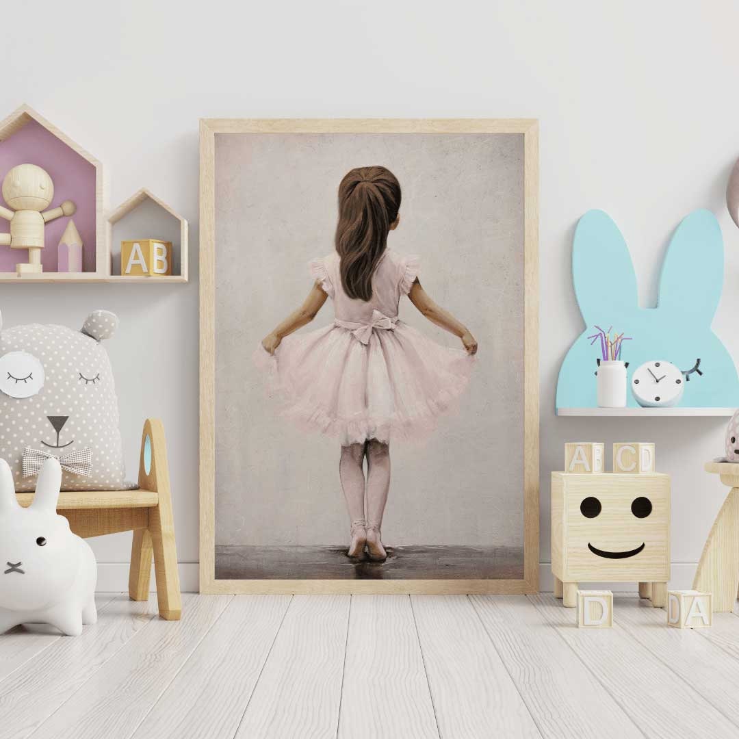 Ballerina Nursery Decor, Vintage Girls Wall Art, Ballet Dancer Print - WildfieldPrints