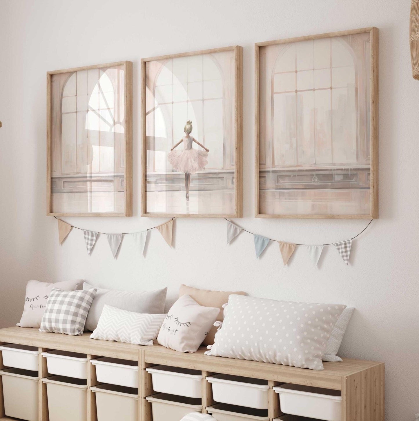 Ballerina Nursery Decor, Vintage Pink Girls Room Art, Ballet Wall Prints - WildfieldPrints