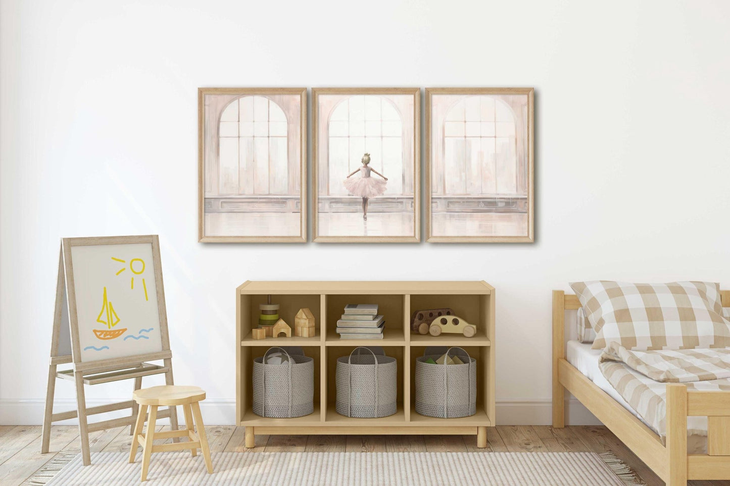 Ballerina Nursery Decor, Vintage Pink Girls Room Art, Ballet Wall Prints - WildfieldPrints