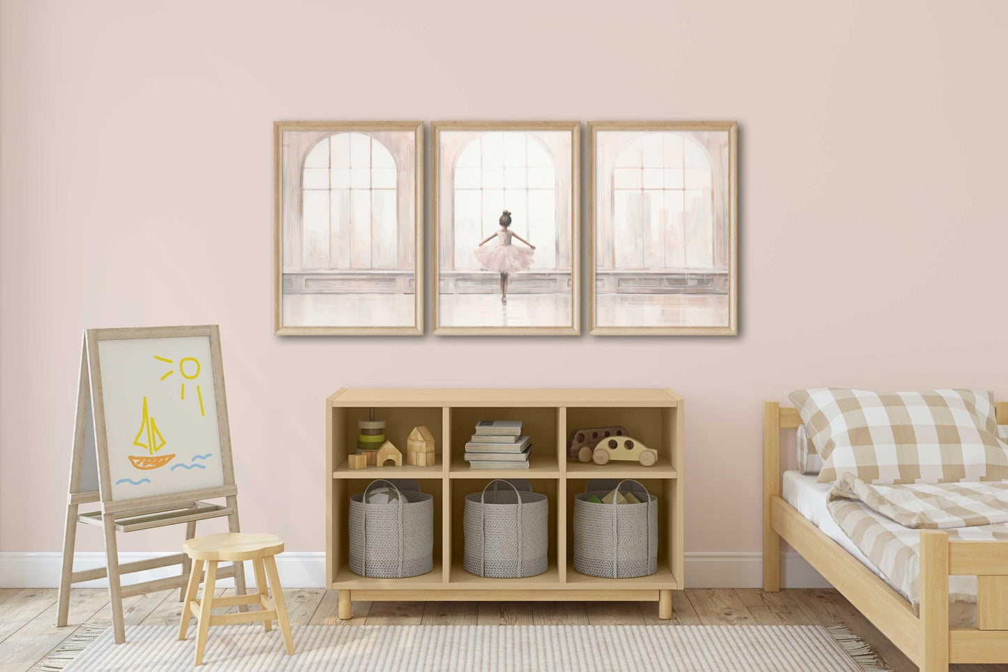 Ballerina Nursery Prints, Ballet Wall Decor, Pink Girl's Room - WildfieldPrints