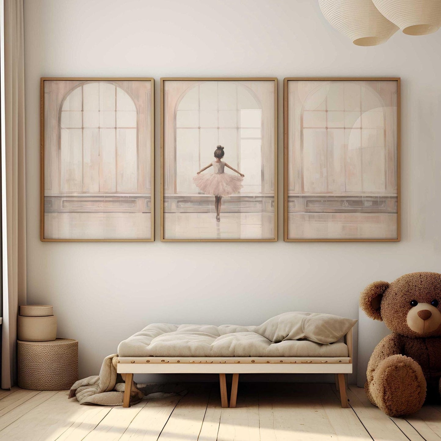 Ballerina Nursery Prints, Ballet Wall Decor, Pink Girl's Room - WildfieldPrints