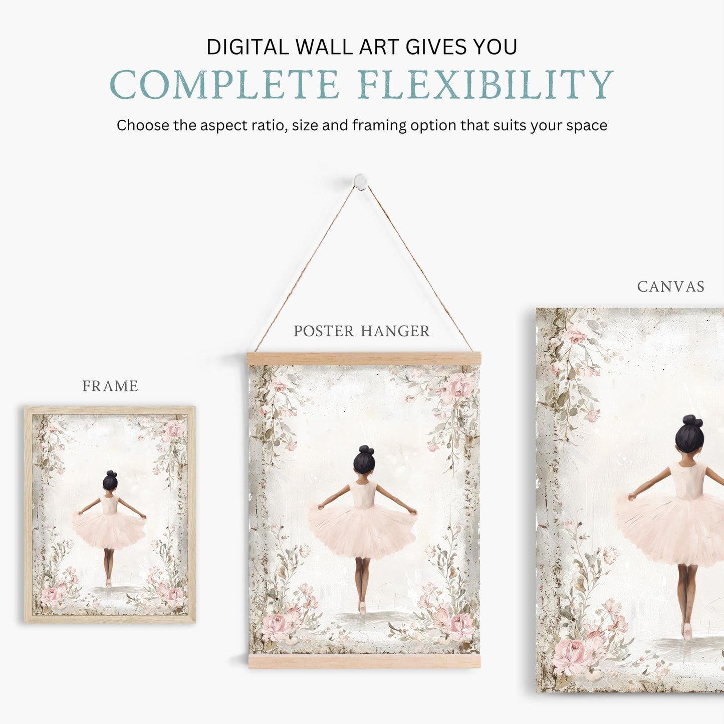 Ballerina Nursery Prints, Vintage Ballet Wall Art, Girly Room Decor - WildfieldPrints
