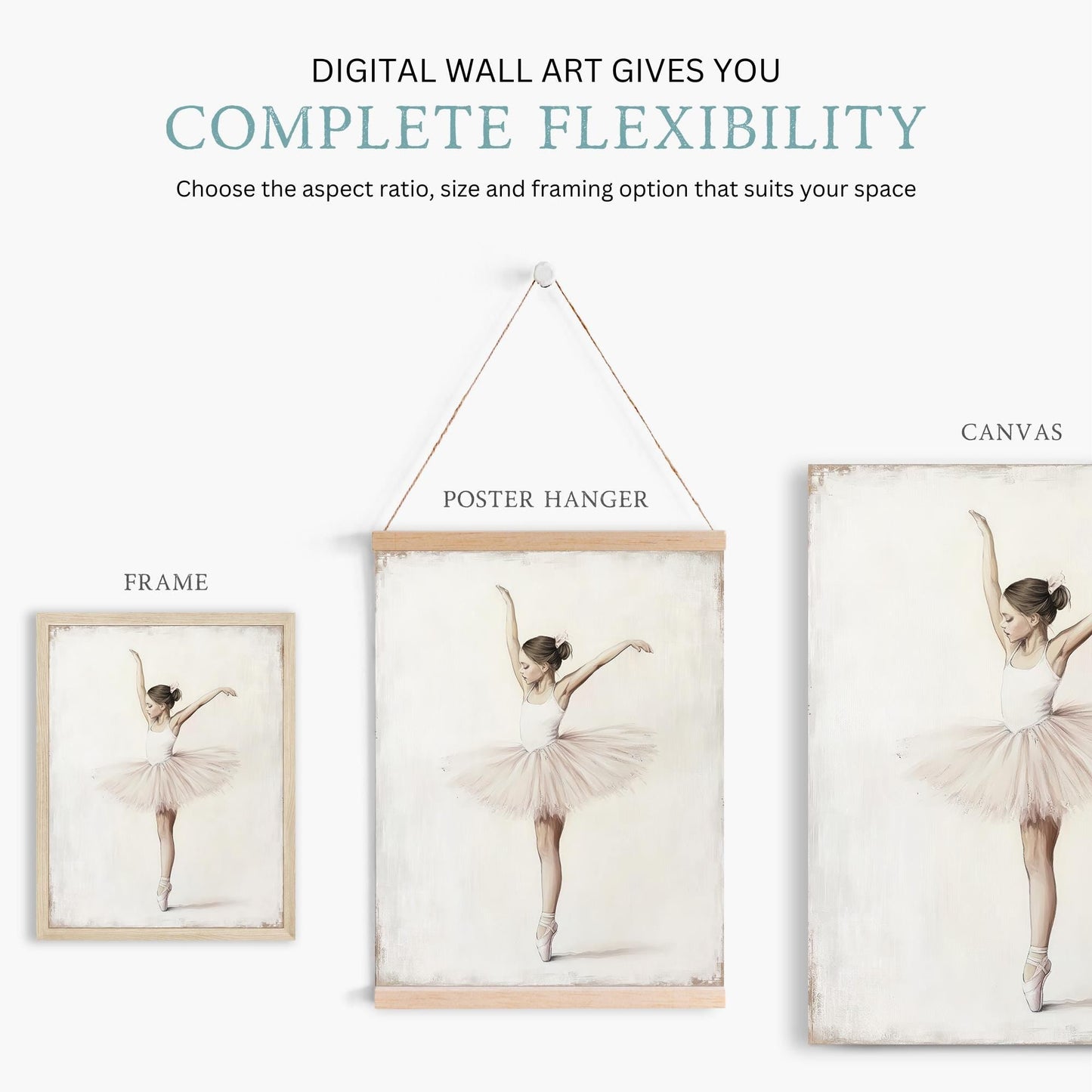 Ballerina Wall Decor, Vintage Ballet Art for Girls' Room - WildfieldPrints