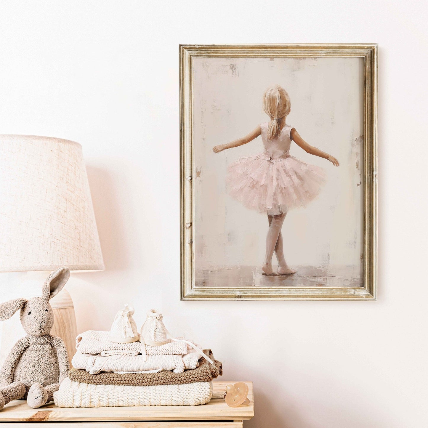 Ballet Dancer Art, Ballerina Room Decor for Girls, Pink Wall Print - WildfieldPrints
