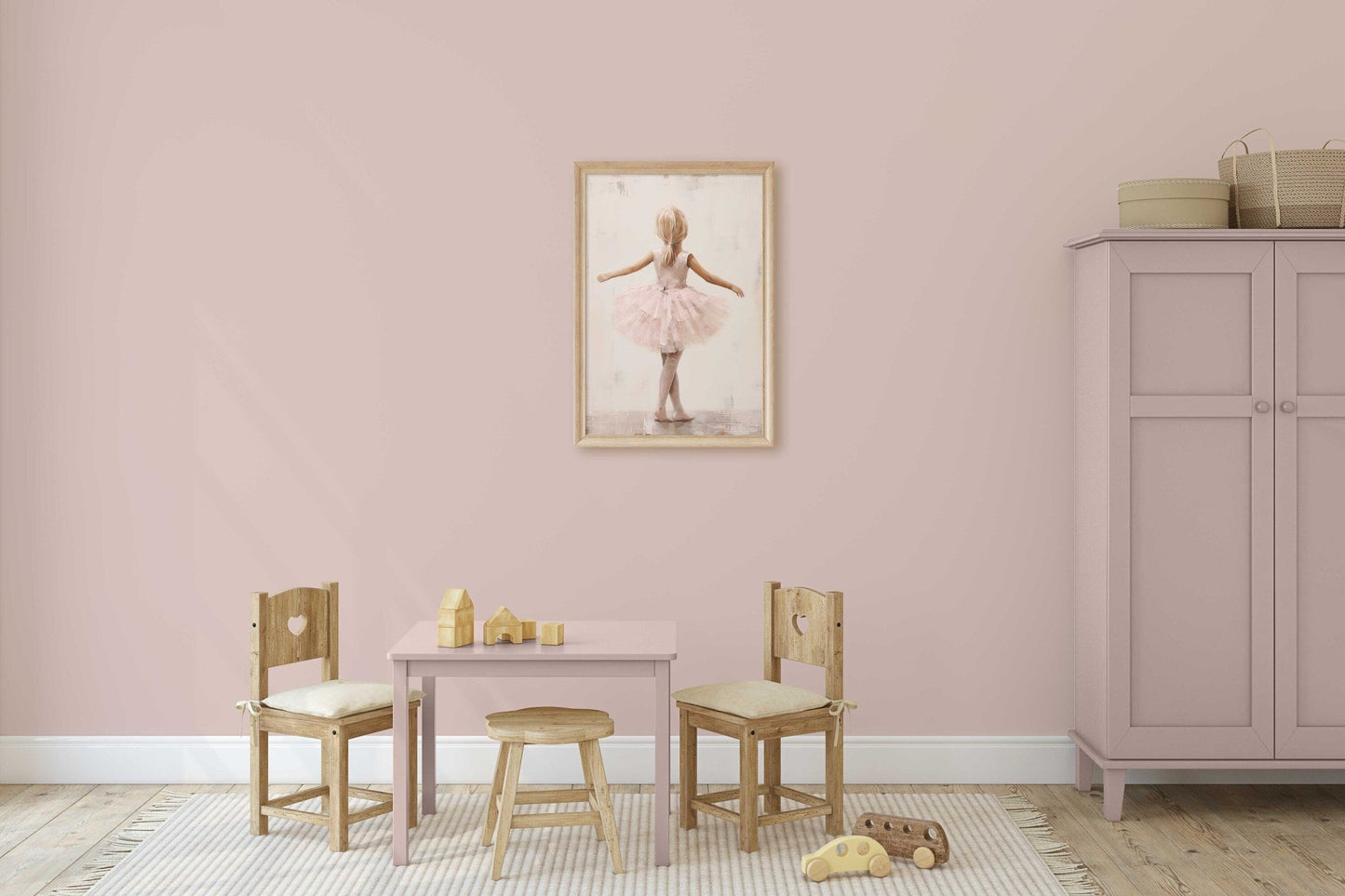 Ballet Dancer Art, Ballerina Room Decor for Girls, Pink Wall Print - WildfieldPrints