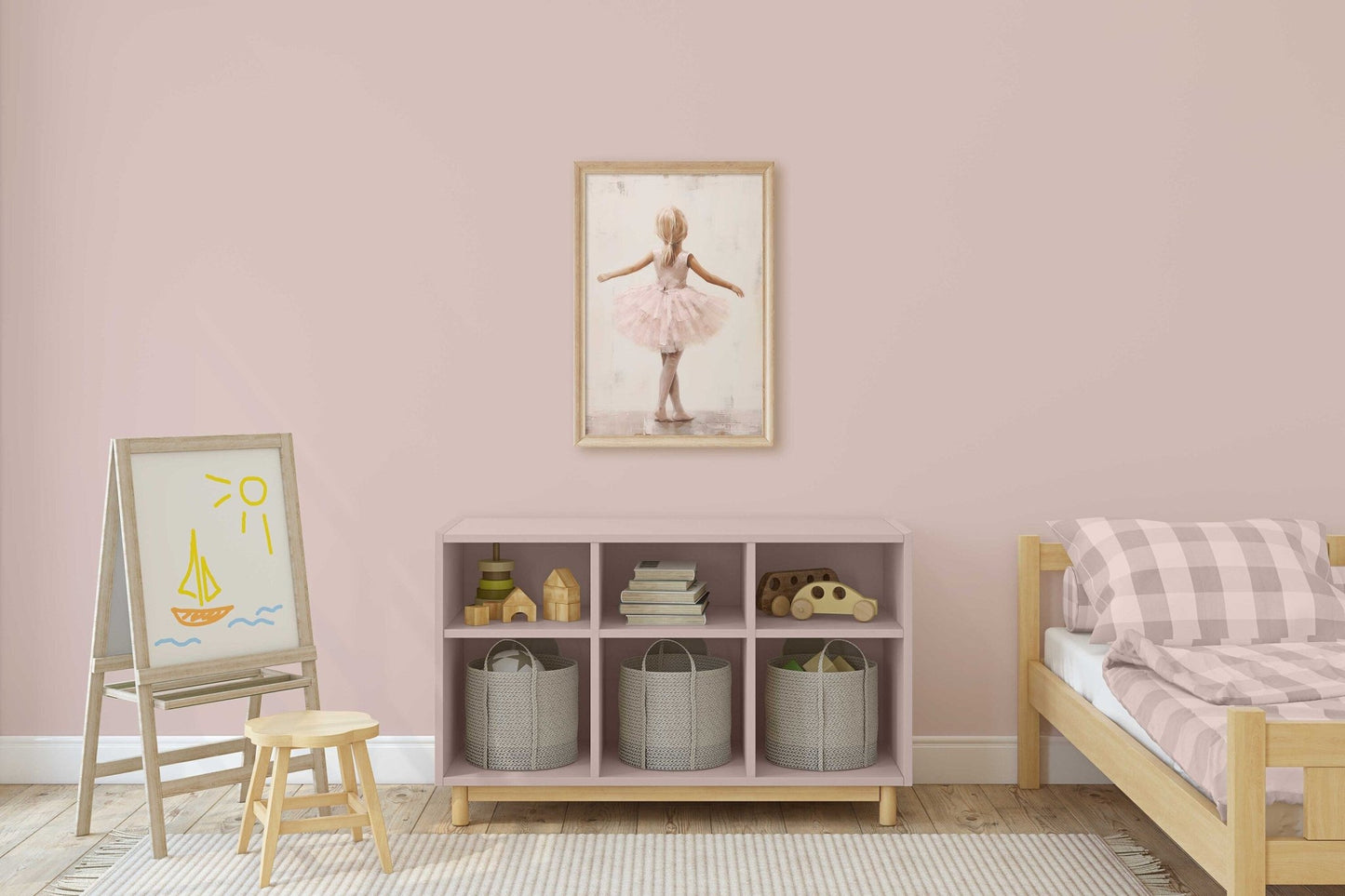 Ballet Dancer Art, Ballerina Room Decor for Girls, Pink Wall Print - WildfieldPrints