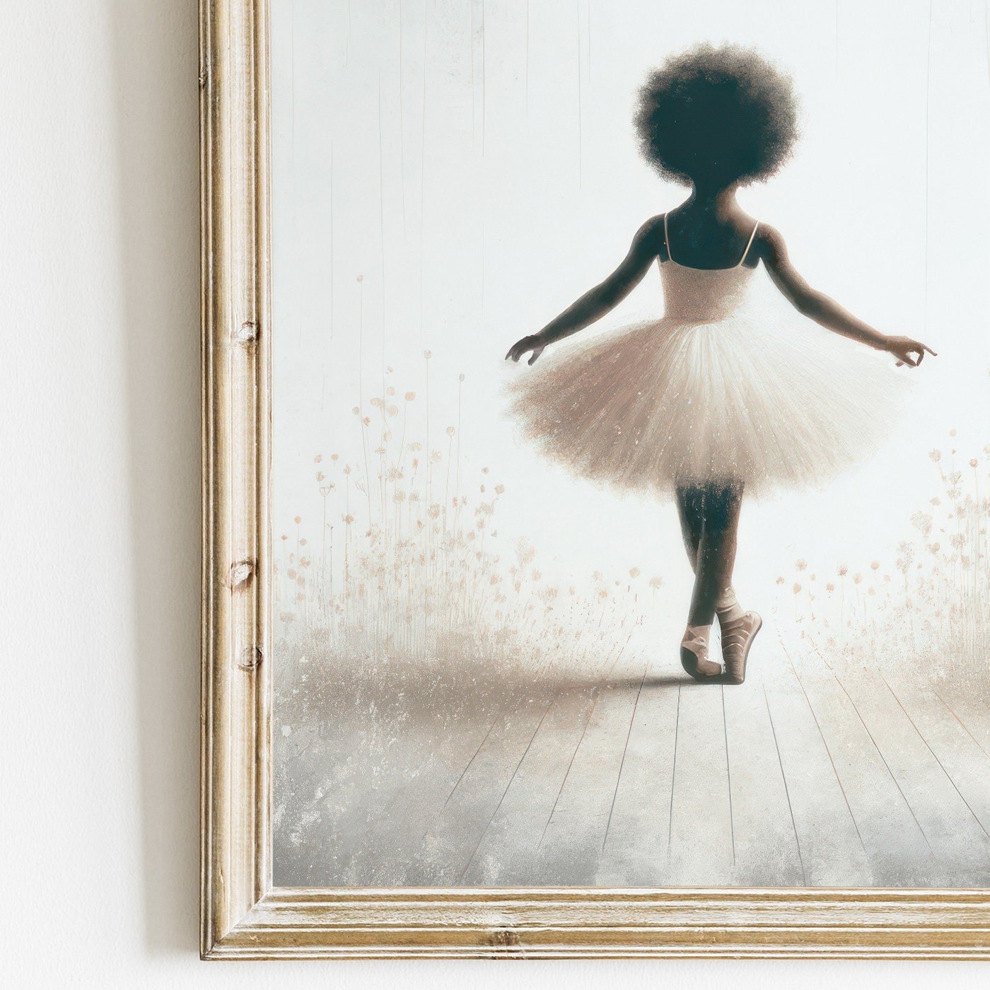 Ballet Nursery Art, Ballerina Decor for Girls, African - American Print - WildfieldPrints
