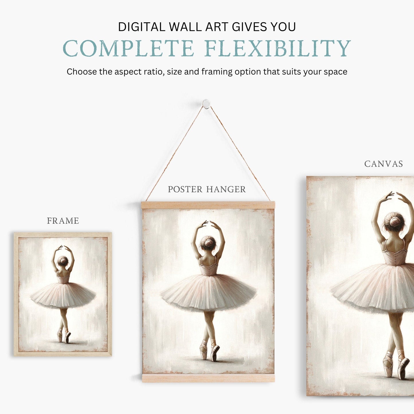 Ballet Nursery Art, Ballerina Decor for Girls, Whimsical Wall Design - WildfieldPrints