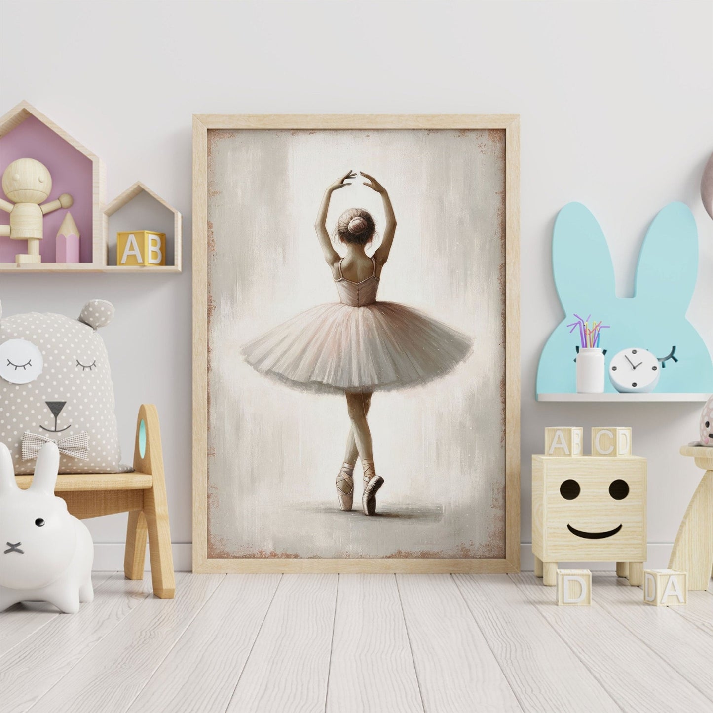 Ballet Nursery Art, Ballerina Decor for Girls, Whimsical Wall Design - WildfieldPrints