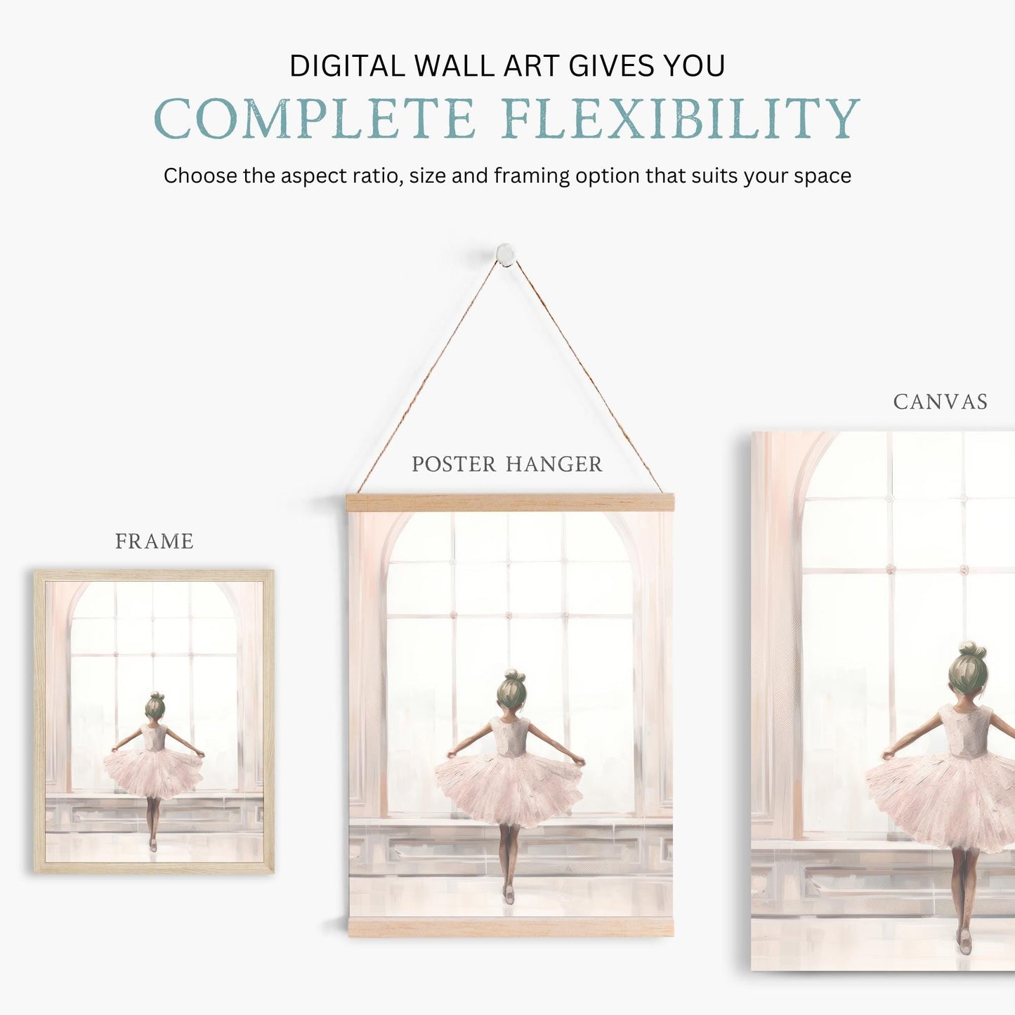 Ballet Nursery Decor, Ballerina Wall Art, Pink Girls Room - WildfieldPrints