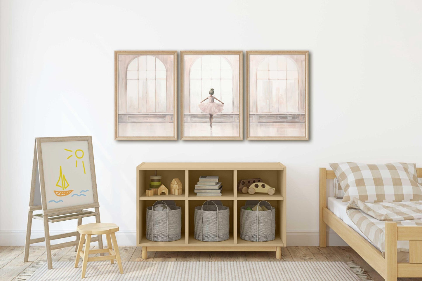 Ballet Nursery Decor, Ballerina Wall Art, Pink Girls Room - WildfieldPrints