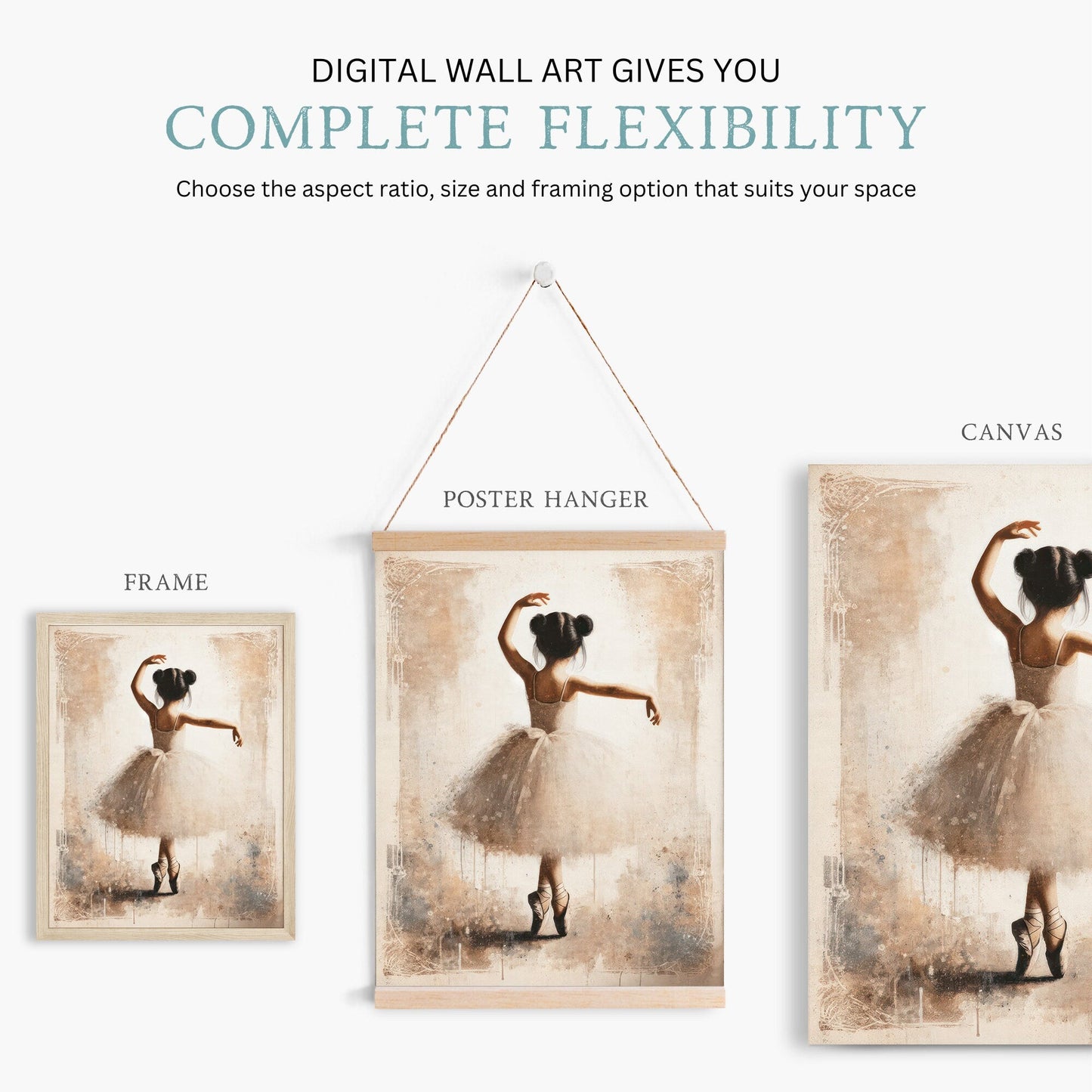 Ballet Nursery Prints, Ballerina Room Decor, Pink Girl's Artwork - WildfieldPrints
