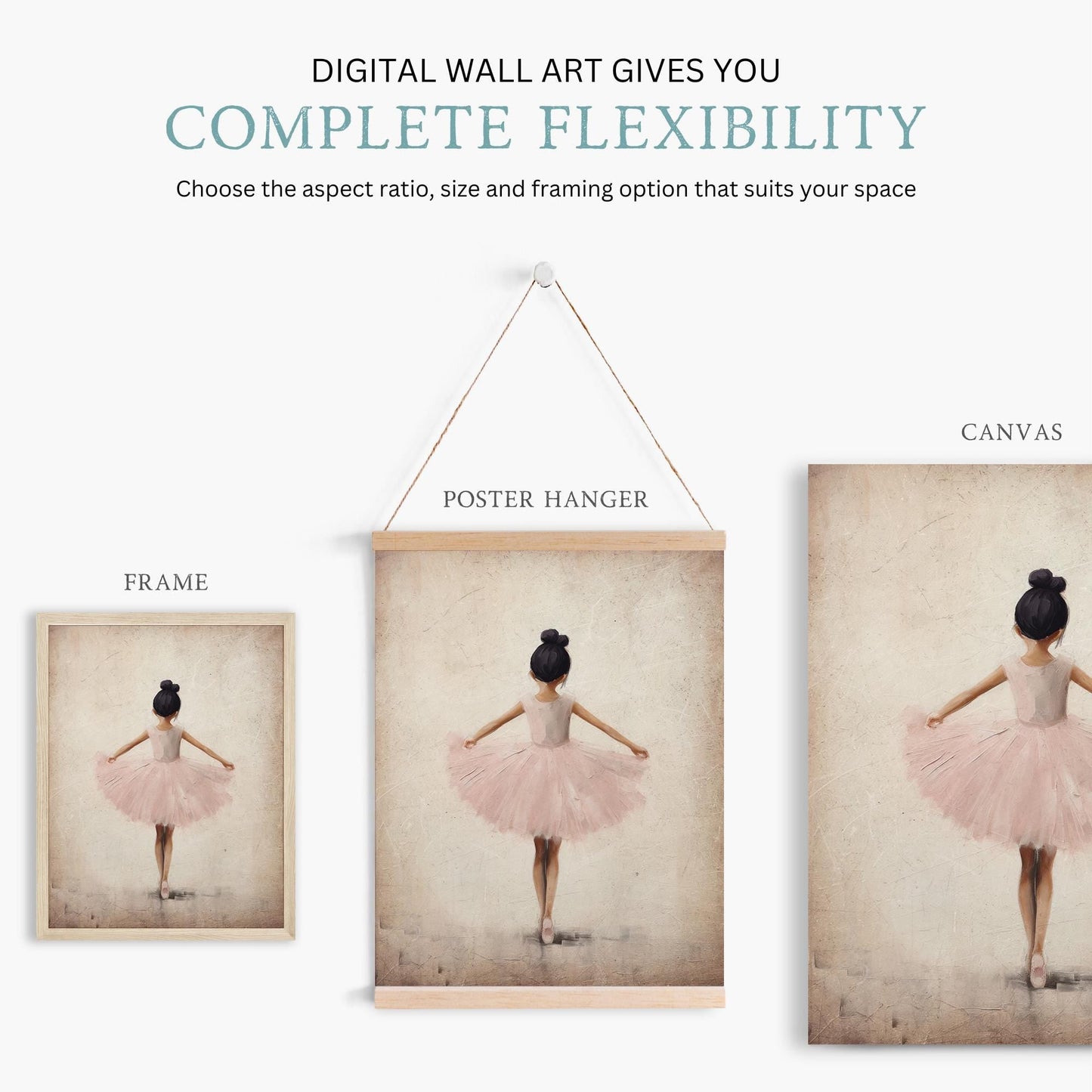 Ballet Nursery Prints, Ballerina Room Decor, Pink Girl's Artwork - WildfieldPrints
