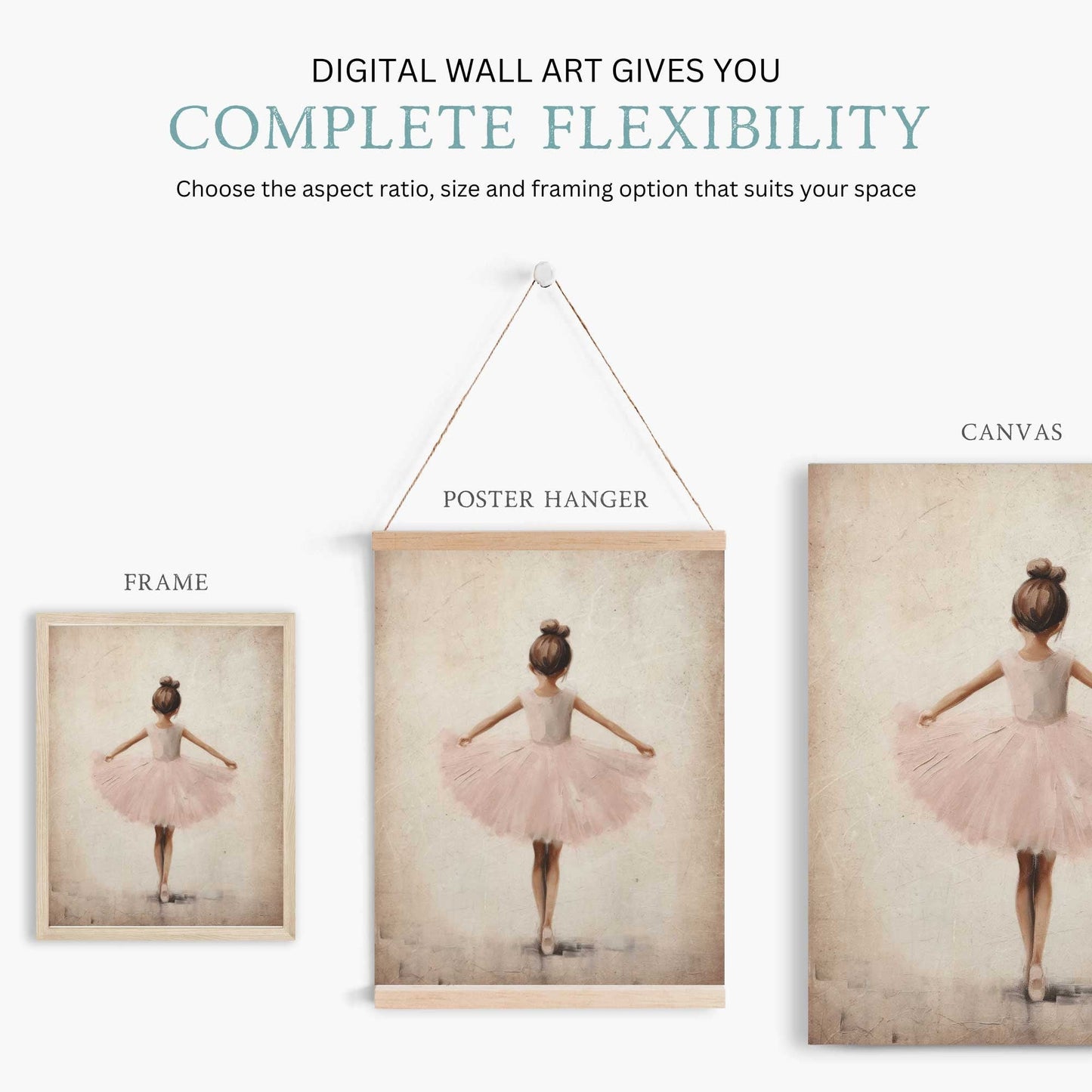 Ballet Nursery Prints, Ballerina Room Decor, Pink Girl's Artwork - WildfieldPrints