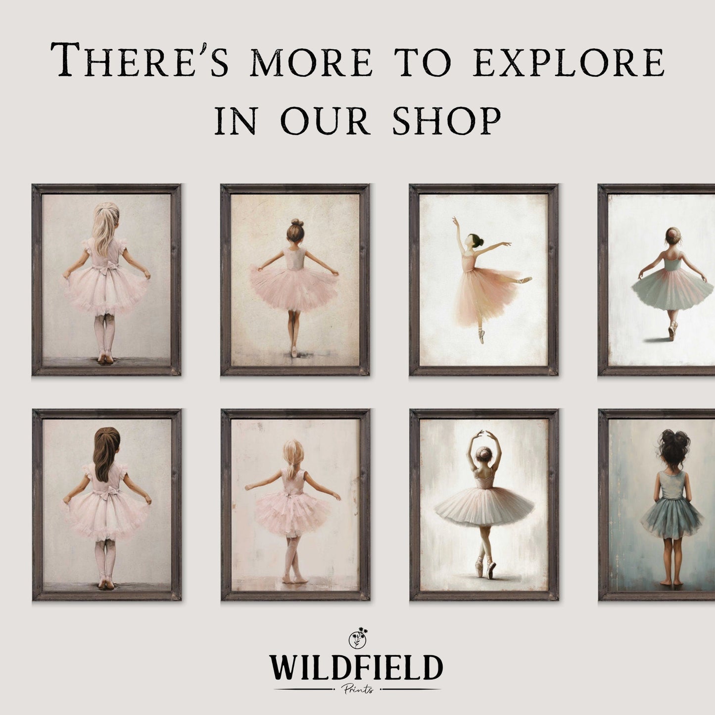 Ballet Nursery Prints, Ballerina Room Decor, Pink Girl's Artwork - WildfieldPrints
