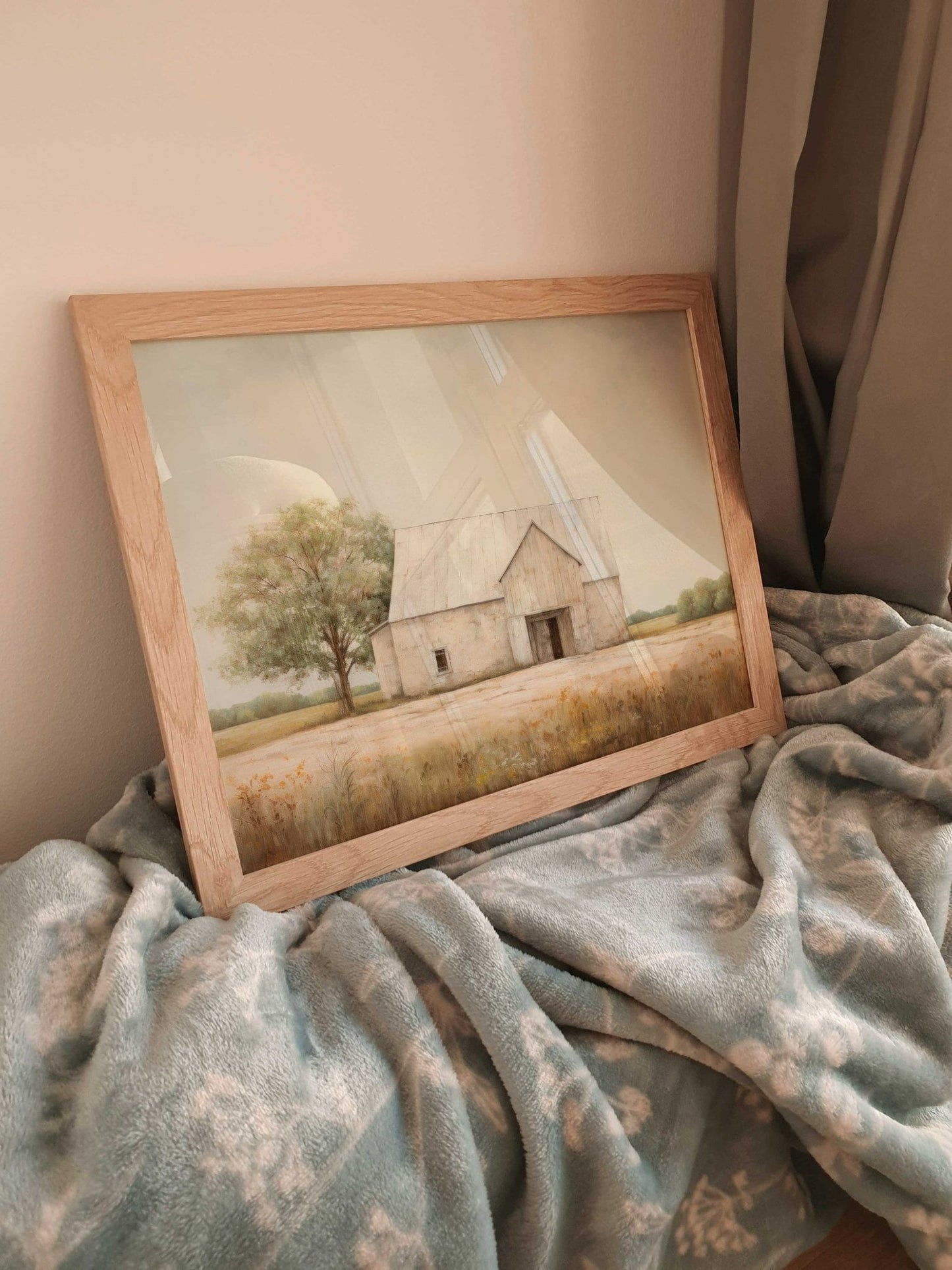 Barn Print, Rustic Farmhouse Wall Decor, Vintage Countryside Art - WildfieldPrints