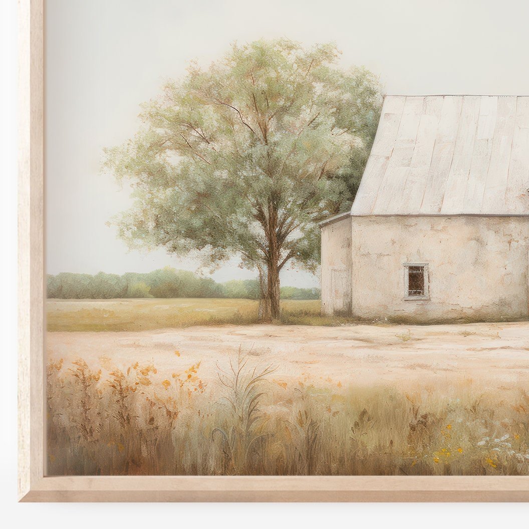 Barn Print, Rustic Farmhouse Wall Decor, Vintage Countryside Art - WildfieldPrints
