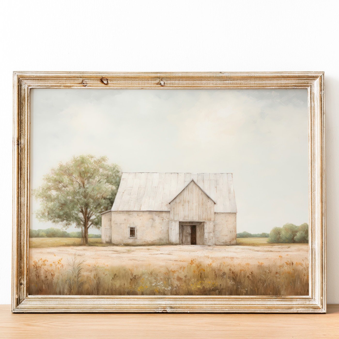 Barn Print, Rustic Farmhouse Wall Decor, Vintage Countryside Art - WildfieldPrints