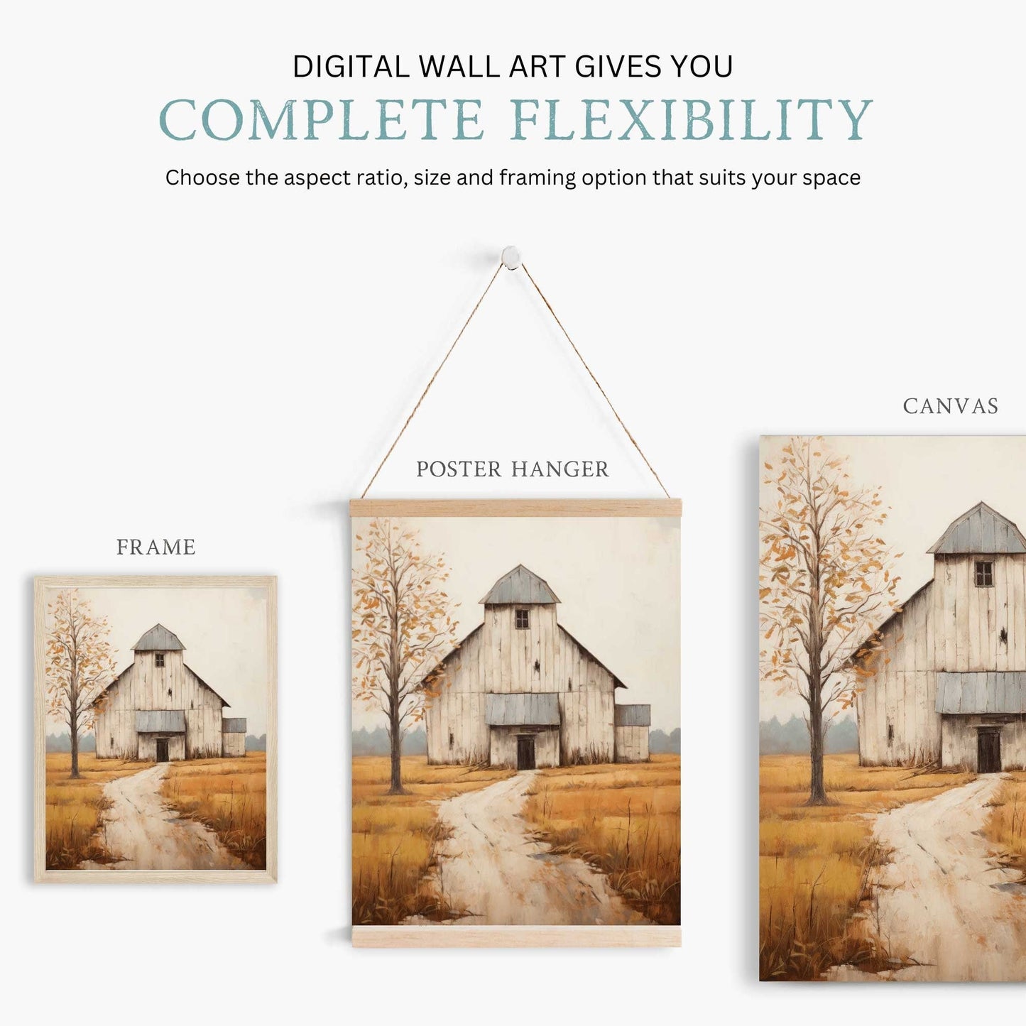 Barn Wall Decor, Rustic Farmhouse Art, Vintage Countryside Print - WildfieldPrints