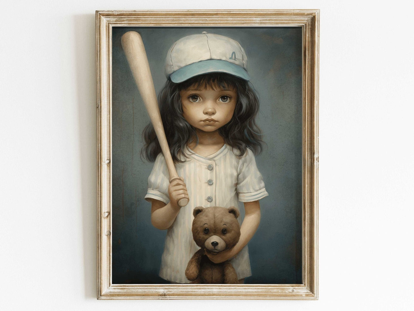 Baseball Nursery Wall Art, Vintage Girls Room Decor, Little Player Decor - WildfieldPrints