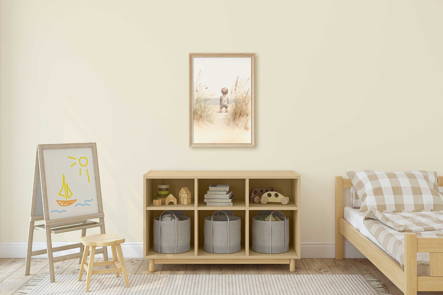 Beach Nursery Art, Coastal Room Decor, Toddler Girl Portrait - WildfieldPrints