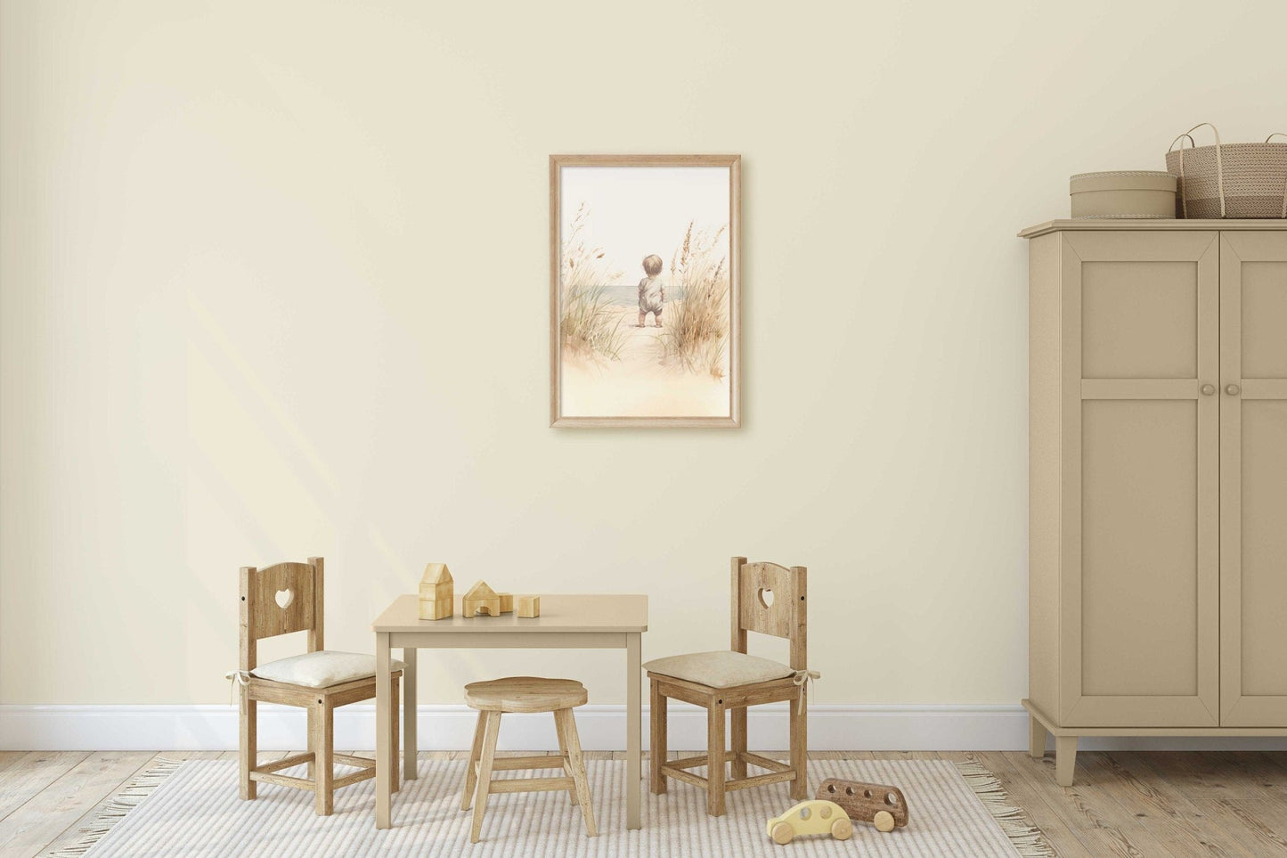 Beach Nursery Art, Coastal Room Decor, Toddler Girl Portrait - WildfieldPrints