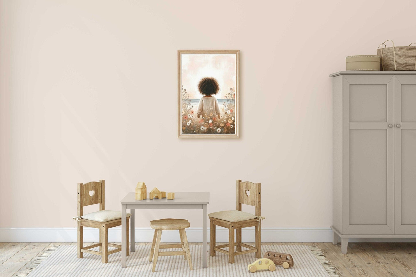 Beach Nursery Decor, Girl on a Beach, Ocean Themed Wall Art - WildfieldPrints