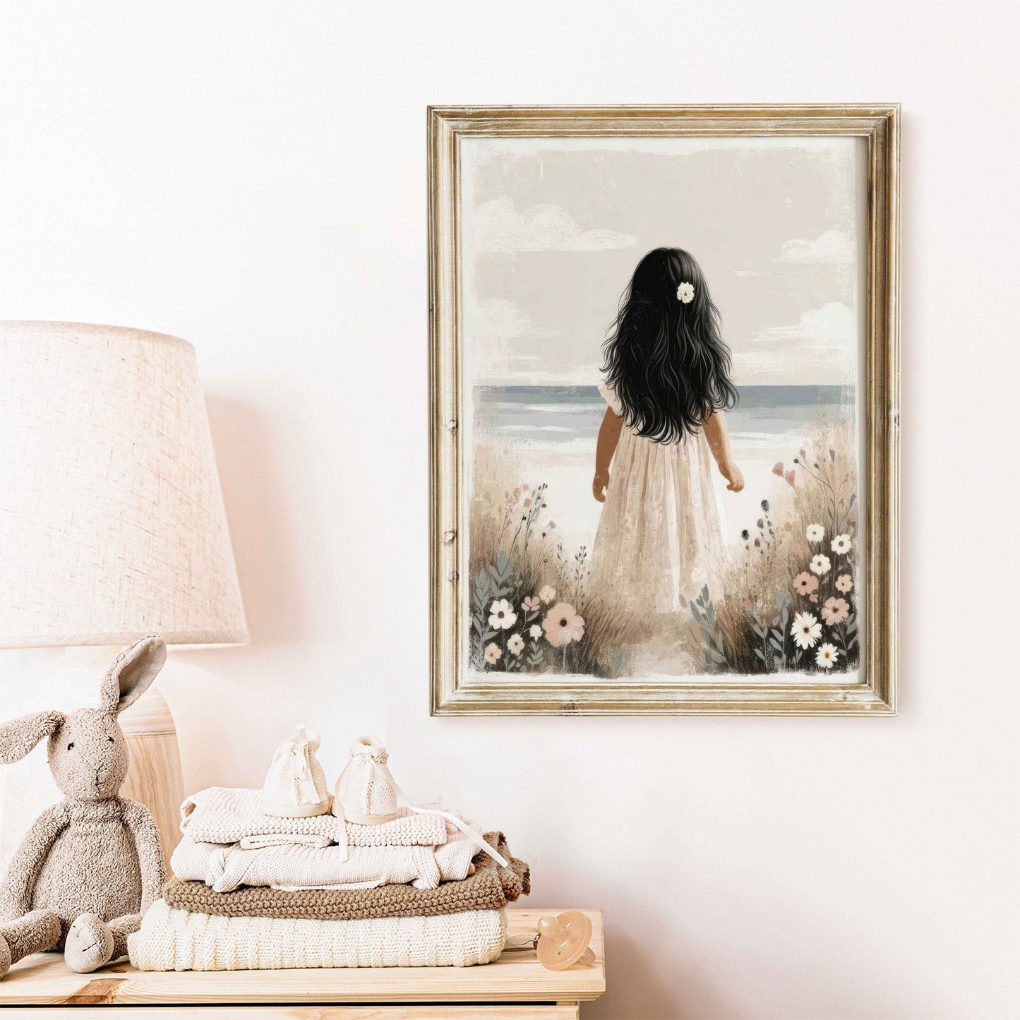 Beach Nursery Print, Coastal Girls Room Decor, Girly Wall Art - WildfieldPrints